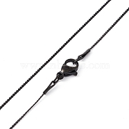 304 Stainless Steel Serpentine Chain Necklace for Men Women, Electrophoresis Black, 19.69 inch(50cm)(X-NJEW-G076-01C-EB)