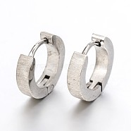 Fashionista Must-Have Unisex 304 Stainless Steel Hoop Huggie Earrings, Stainless Steel Color, 12x13x2mm, Pin: 1mm(EJEW-G138-173P)