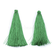 Nylon Tassel Big Pendant Decorations, Medium Sea Green, 65~70x8~10mm(X-FIND-S253-06)
