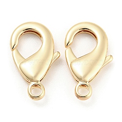 Brass Lobster Claw Clasps, for Jewelry Making, Real 18K Gold Plated, 19.5x11.5x4mm, Hole: 2.3mm(KK-Q789-05G)