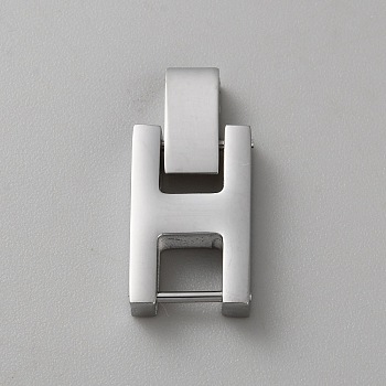 Rectangle Stainless Steel Watch Band Clasps, Stainless Steel Color, 21x10x3.5mm