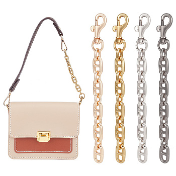 4Pcs 4 Colors Alloy Mariner Link Chain Bag Strap Extenders, with Swivel Eye Bolt Snap Hooks, for Handbag Handle Replacement Accessories, Mixed Color, 17.2cm, 1pc/color