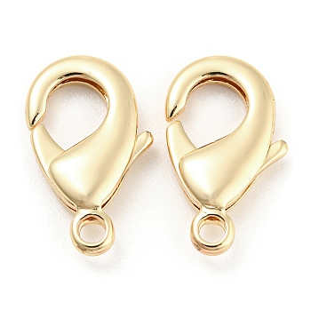 Brass Lobster Claw Clasps, for Jewelry Making, Real 18K Gold Plated, 19.5x11.5x4mm, Hole: 2.3mm