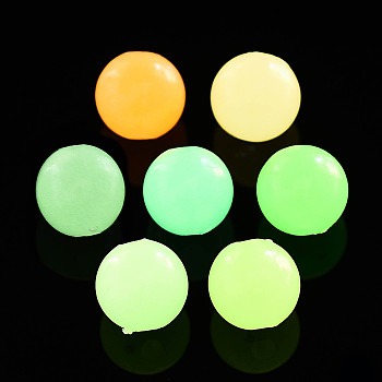 Luminous Acrylic Beads, Glow in the Dark, Round, Mixed Color, 10mm, Hole: 2.5mm, about 380pcs/200g