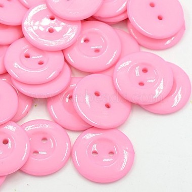 40L(25mm) Pink Flat Round Acrylic 2-Hole Button