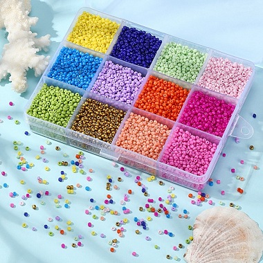 226.8g 12 Color 12/0 Baking Paint Glass Seed Beads(SEED-YW0001-78)-4