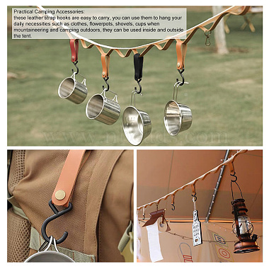 AHADEMAKER 10Pcs 5 Colors Leather Hook Hangers(AJEW-GA0004-94)-6