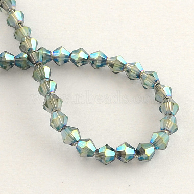 Chapelets de perles en verre galvanoplastique(X-EGLA-R094-4mm-09)-2