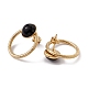 Ring with Half Round Glass Stud Earrings(EJEW-L282-11G)-3