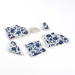 Porcelain Cabochons, Mosaic Accessories, Marine Blue, 23.5~64x18~44x5.5~6mm, 16pcs/500g(PORC-WH0033-09)