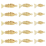 6Pcs 3 Styles Brass Micro Pave Clear Cubic Zirconia Pendants, Fish Charms, Real 18K Gold Plated, 22~33x8.5~9x5~6mm, Hole: 1~1.6mm, 2pcs/color(KK-YW0003-97)