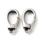 925 Thailand Sterling Silver Lobster Claw Clasps, with 925 Stamp, Antique Silver, 10x5.5x2mm, Hole: 1mm(STER-D003-07AS)