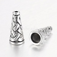 Tibetan Style Cone Alloy Bead Caps, Antique Silver, 17.7x8mm, Hole: 1.5~6mm(X-PALLOY-I112-14AS)