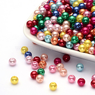 Imitation Pearl Acrylic Beads, Dyed, Round, Mixed Color, 30x29.5mm, Hole: 3mm, about 35pcs/pound(PL616)