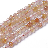 Natural Red Chalcedony Beads Strands, Faceted, Round, 3.5~4x4mm, Hole: 0.4mm; about 98~105pcs/strand, 15.9~16.6inches(40.4~42.2cm)(G-F596-22-4mm)