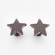 Alloy Rivet Studs, For Purse, Bags, Boots, Leather Crafts Decoration, Star, Gunmetal, 12x12x8mm(X-PALLOY-WH0022-01C-B)