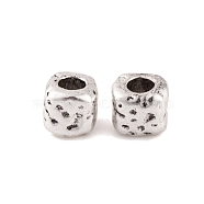 Antique Silver Alloy Tibetan Beads, Lead Free & Cadmium Free, Hole Beads, Squaren Cylinder, Antique Silver, 3.5x3.5x3.5mm, Hole: 1.5mm, 5263pcs/1000g(FIND-S230-14AS)