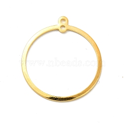 Rack Plating Brass Connector Charms, Long-Lasting Plated, Ring Links, Golden, 28x25x1mm, Hole: 1.4mm(KK-E067-27G)