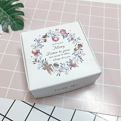Foldable Paper Gift Boxes, Handmade Soap Boxes, Square, Flower, 7.5x7.5x3cm(PW-WG81670-07)