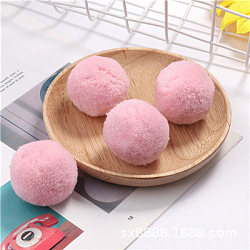 Polyester Fluffy Pom Pom Balls, for Bags Scarves Garment Accessories Ornaments, Pink, 5cm(PW-WG67624-01)