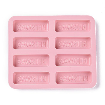 Food Grade Silicone Molds, Fondant Molds, For DIY Cake Decoration, Chocolate, Candy, Soap Making, Beeswax, Pink, 183x155x18.5mm, Rectangle: 75.5x24.5mm