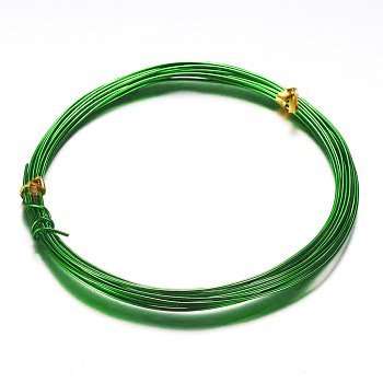 Round Aluminum Craft Wire, for DIY Arts and Craft Projects, Green, 10 Gauge, 2.5mm, 5m/roll(16.4 Feet/roll)