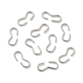 304 Stainless Steel Quick Link Connectors, Chain Findings, Number 3 Shaped Clasps, Stainless Steel Color, 10x4x0.86mm
