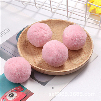 Polyester Fluffy Pom Pom Balls, for Bags Scarves Garment Accessories Ornaments, Pink, 5cm