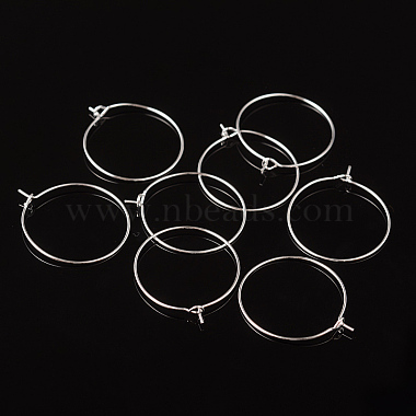 Silver Color Plated Brass Earring Hoops(X-EC067-2S)-4
