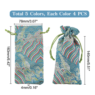 20Pcs 5 Colors Silk Pouches(ABAG-PH0001-13)-4