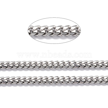 304 Stainless Steel Cuban Link Chain(STAS-B019-02D-P)-2