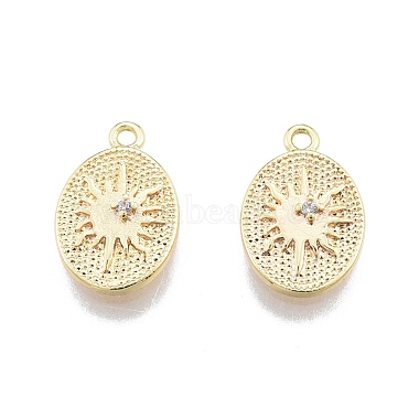 Brass Micro Pave Clear Cubic Zirconia Charms(KK-G437-02G)-2