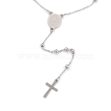 304 ожерелье из четок из нержавеющей стали для религии(X-STAS-B021-02P)-3