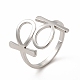 304 Stainless Steel Feminie Sign Open Cuff Ring for Women(RJEW-B027-01P)-1
