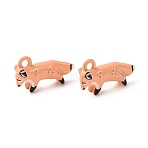Printed Alloy Pendants, Fox Charms, Rack Plating, Cadmium Free & Lead Free, Sandy Brown, 11.5x20.5x5mm, Hole: 2mm(AL-CBA7256-23A-G)