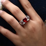 Heart Stainless Steel Finger Rings for Couple, with Cubic Zirconia, Platinum, US Size 8(18.1mm)(FS-WGF8AF7-06)