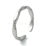 Non-Tarnish 304 Stainless Steel Open Cuff Ring, Blank Oval, Stainless Steel Color, US Size 7 1/4(17.5mm)(RJEW-L110-046P)