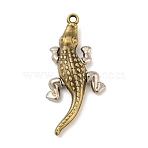 Tibetan Style Alloy Pendants, Crocodile Shape, Antique Bronze, 54.5x25x8mm, Hole: 2.5mm(PALLOY-M218-03AB)