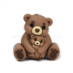 Silicone Beads, Focal Beads, Bear, Camel, 28x28x19mm, Hole: 2mm(SIL-V008-03C)