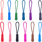120Pcs 12 Colors Garment Accessories, Plastic Zipper Puller Strap, Mixed Color, 62mm, 10pcs/color(KY-GF0001-68)