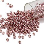 TOHO 6/0 Round Beads, Japanese Seed Beads, (PF552) PermaFinish Subtle Pink Metallic, 4mm, Hole: 1.5mm, about 840pcs/50g(SEED-XTR06-PF0552)
