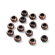Tibetan Style Alloy Beads, Large Hole Beads, Rondelle, Red Copper, 9.5x5mm, Hole: 5.5mm(TIBEB-XCP0001-06R)