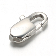 304 Stainless Steel Lobster Claw Clasps, Stainless Steel Color, 16x8x4mm, Hole: 1x1.5mm(STAS-F094-05E-P)