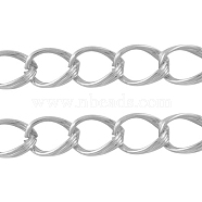 Aluminium Twisted Chains Curb Chains, Unwelded, Oval, Dark Gray, 19x14x3mm(X-CHA-K12312-08)