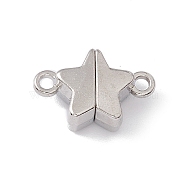 Star Alloy Magnetic Clasps, for Pendants Necklaces Making, Silver, 11x16x6mm, Hole: 1.5mm(FIND-C013-03A)