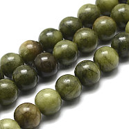 Natural Gemstone Beads, Taiwan Jade, Natural Energy Stone Healing Power for Jewelry Making, Round, Olive Drab, 12mm(Z0SRR015)