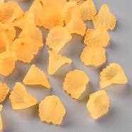 Frosted Acrylic Bead Caps, Flower, Gold, 12x12x9mm, Hole: 1.2mm, about 1700pcs/500g(MACR-S371-10A-719)