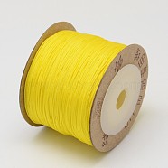 Nylon Threads, Yellow, 0.6mm, about 109.36 yards(100m)/roll(NWIR-N003-0.6mm-05I)