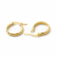 201 Stainless Steel Grooved Hoop Earrings with 304 Stainless Steel Pins for Women, Golden, 20x19x3mm, Pin: 0.6x1mm(EJEW-M214-06B-G)