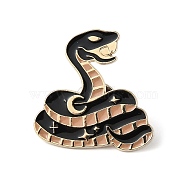 Enamel Pin, Alloy Brooch for Backpack Clothes, Cadmium Free & Lead Free, Snake, Golden, 30x30x1.5mm(JEWB-P038-01G)
